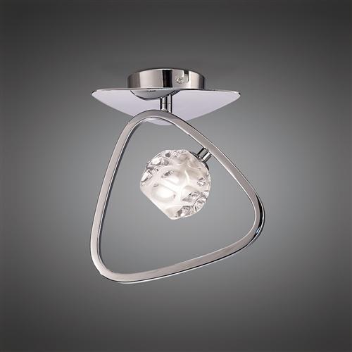 Lux Chrome Small Semi Flush Ceiling Light M5016