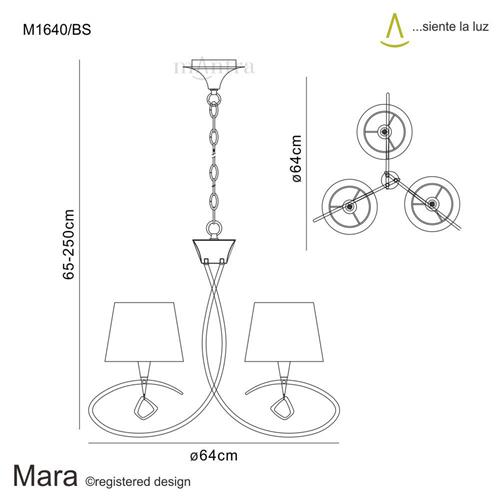 Mara Chrome 3 Arm Ceiling Light With Black Shades M1640/Bs | The ...