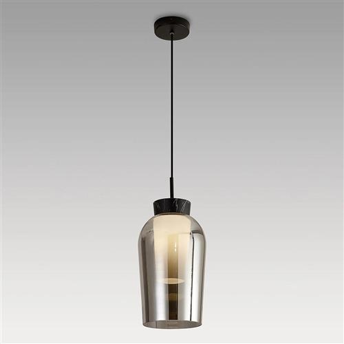 Nora Black Marble And Chrome Glass Single Pendant Fitting M8286