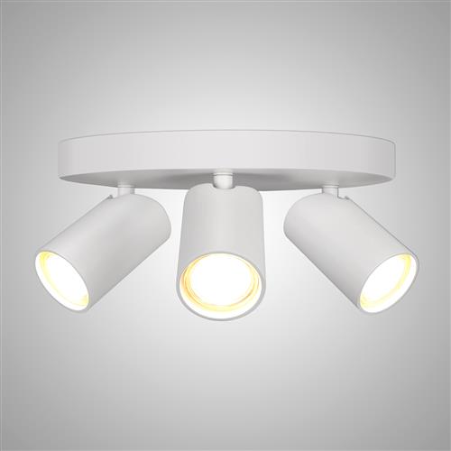 Sal Matt White Round Triple Ceiling Spotlight M7961