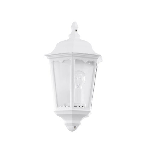 Navedo White Finish Half Lantern Outdoor Wall Light 93448