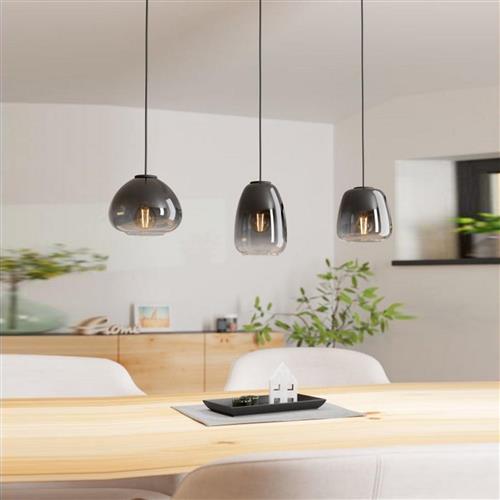 Aguilares Black Large Three Light Pendant 900195