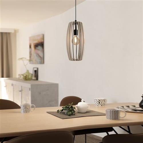 Bajazzara Black Single Grey Shade Pendant Light 900502