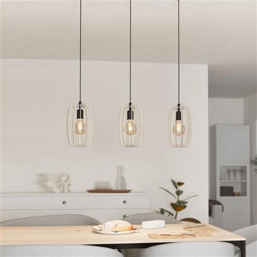 Bajazzara Black With Grey Shade 3 Bar Pendant Light 900503