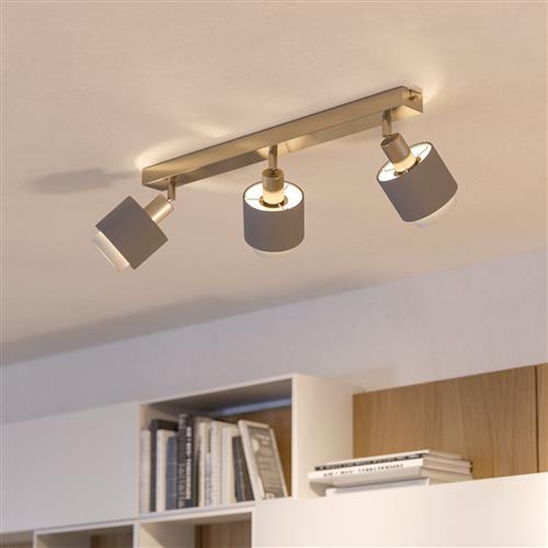 Bellizzi Satin Nickel Triple Spotlight In Grey And White 901047