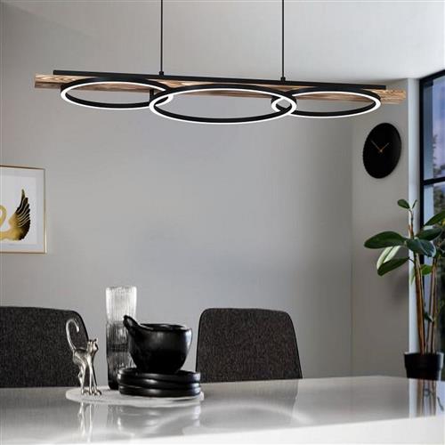 Boyal LED Dark Wood Triple Ceiling Pendant 99624