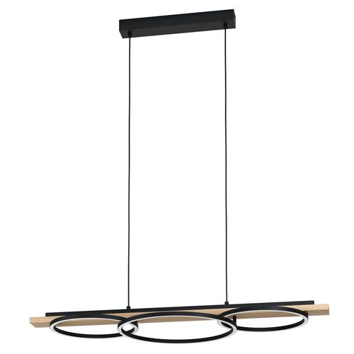 Boyal Wooden And Black LED Bar Pendant 901714