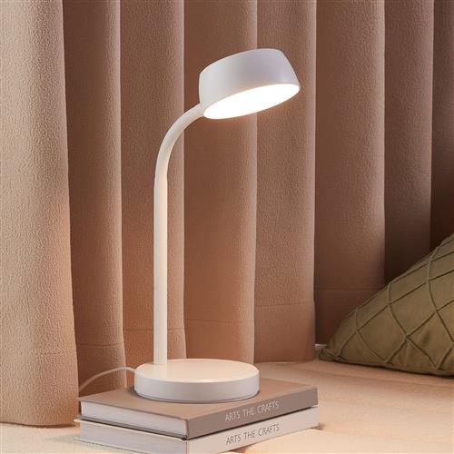 Cabales LED White Flexible Arm Table Lamp 99334