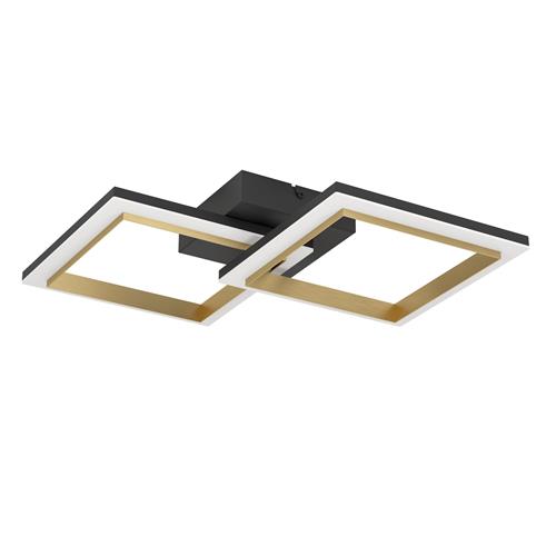 Calliera Black And Brass LED Small Square Flush Fitting 901225