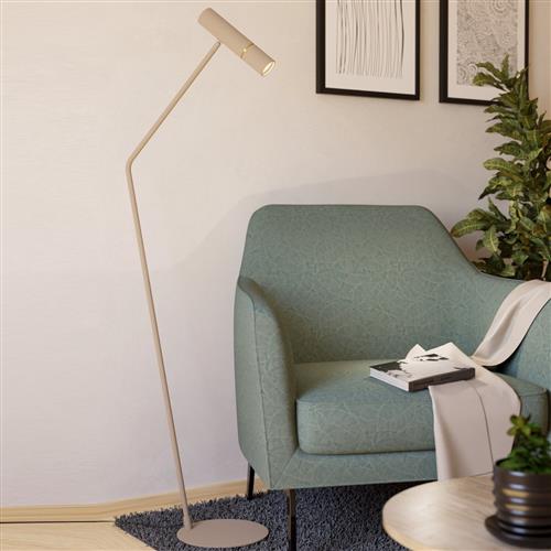 Caminia Brushed Brass And Sandy LED Floor Lamp 901155