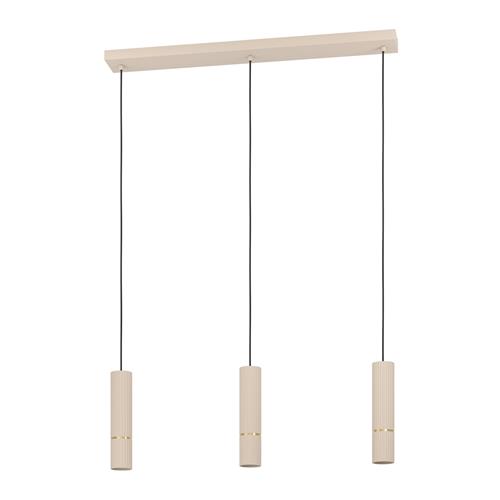 Caminia Brushed Brass And Sandy LED Triple Bar Pendant 901152