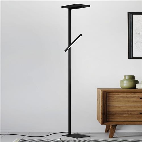 Carboneras LED Black Steel Dual Floor Lamp 99822