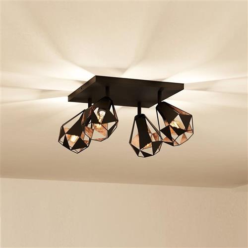 Carlton Black And Copper Adjustable Ceiling Spotlight 43718