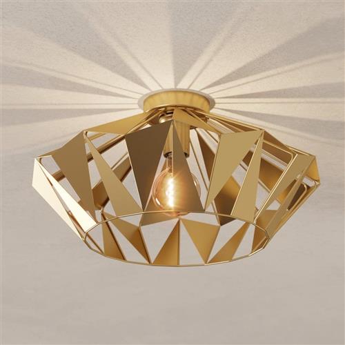 Carlton Gold Cut-Out Semi Flush Ceiling Fitting 43908