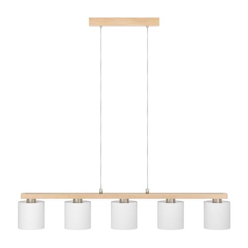 Castralvo Wood And Satin Nickel Bar Pendant 901291