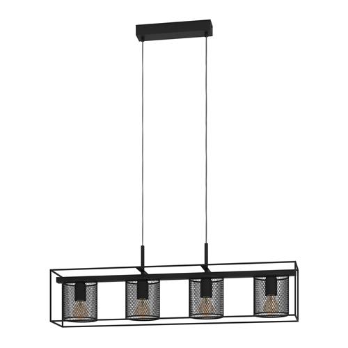 Catterick Black 4 Light Pendant 43773 | The Lighting Superstore