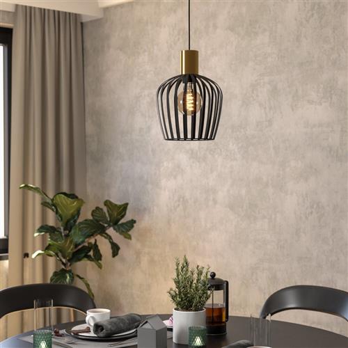 Empoli Brushed Brass And Black Ceiling Pendant 901036