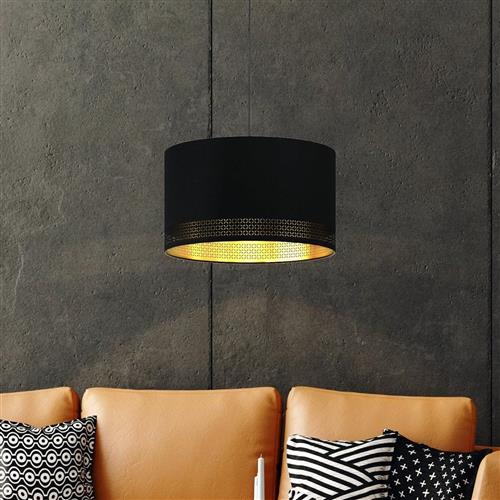 Esteperra Black & Gold Cylinder Ceiling Pendant 99273