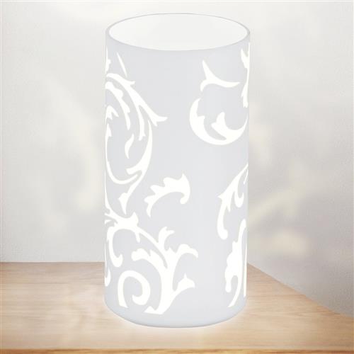 Geo White Table Lamp Leaf Design 91242