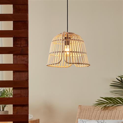 Glyneath Black And Wood Pendant Light 43873