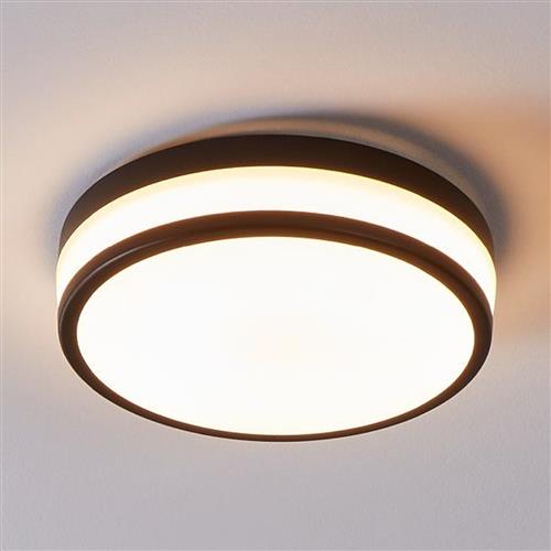 LED Palermo IP44 Black And White Bathroom Flush Ceiling Fitting 900846