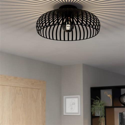 Mogano Black Semi-Flush Ceiling Fitting 900721