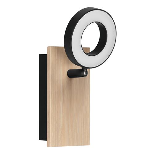 Rielves Wooden And Black LED Wall Spotlight 901202