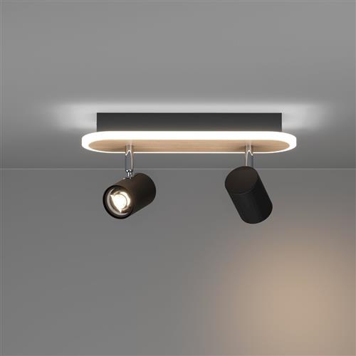 Rimbocchi Black And Brown LED Double Spotlight 901632