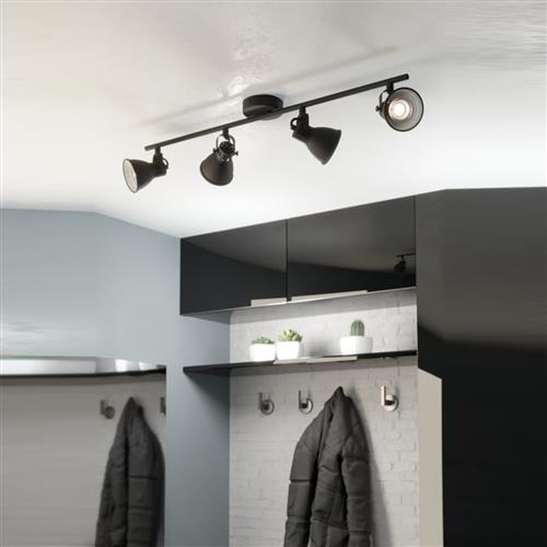 Seras 2 Steel Black and Cream 4 Lamp Spotlight 98408