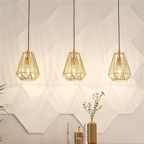 Stype Gold Coloured 3 Bar Pendant 43696