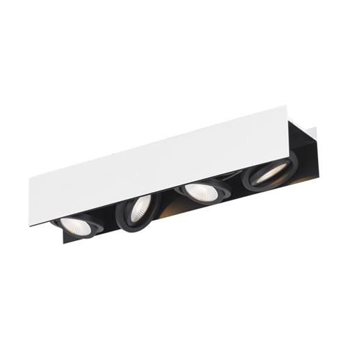 Vidago Black White Led Four Light Ceiling Mounted Spotlight 39318