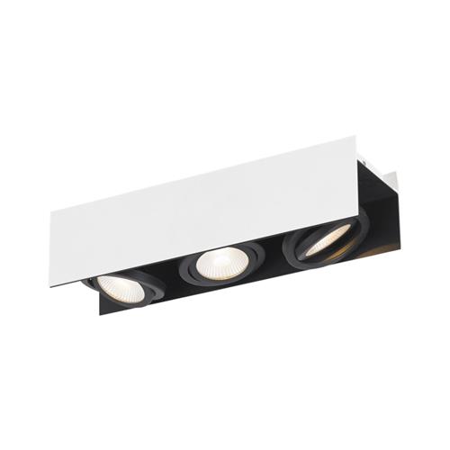 Vidago Black White Led Triple Ceiling Mounted Spotlight 39317