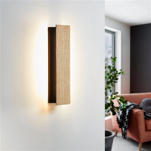 Zubialde Wood And Black LED Wall Light 901741