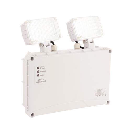 Sight Twin Spot LED Emergency White IP65 Wall Light 72643