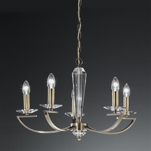 Artemis Bronze And Crystal 5 Arm Ceiling Light FL2242/5