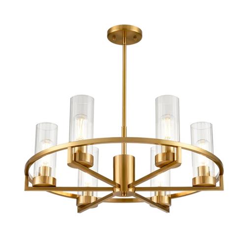 Camelot Aged Brass 6 Light Pendant FL2489-6