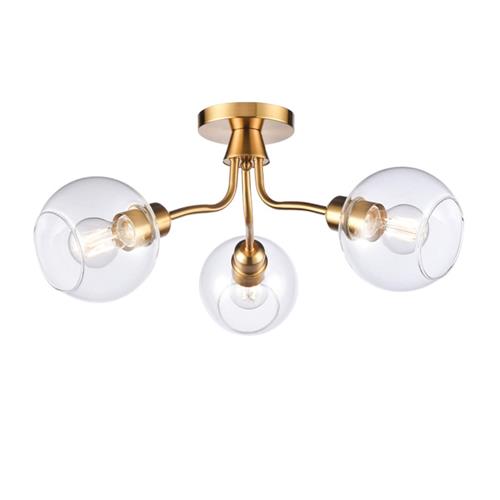 Chalice Aged Brass 3 Light Semi-Flush Fitting FL2483-3