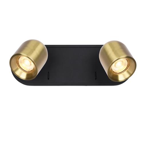 Encore Matt Black And Brushed Brass Double Wall Spotlight SPOT9112