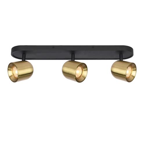 Encore Matt Black And Brushed Brass Triple Spotlight SPOT9113