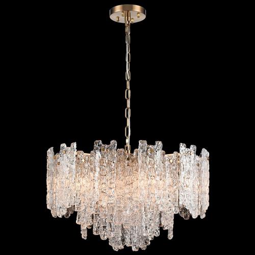 Icicle Aged Brass 10 Light Tiered Pendant FL2454-10