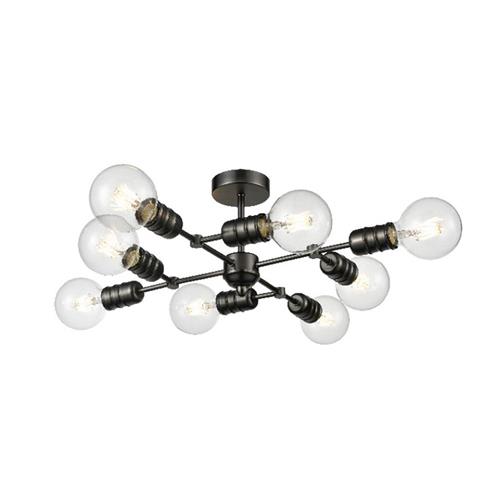 Impact 8 Light Gun Metal Semi-Flush Ceiling Fitting FL2408-8