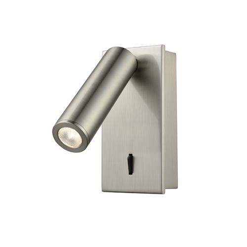 LED Satin Nickel Switched Adjustable Wall Reading light WB071