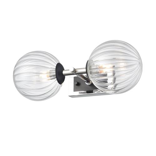 Stellar Polished Nickel And Clear Double IP44 Wall Light WB406-382