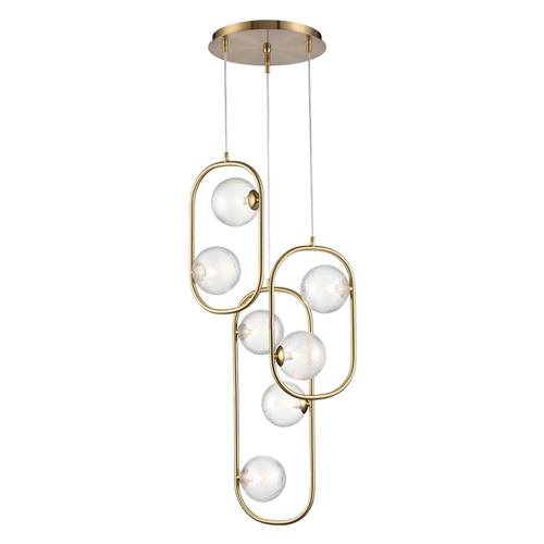 Trapeze Aged Brass Ceiling Pendant FL2486-7