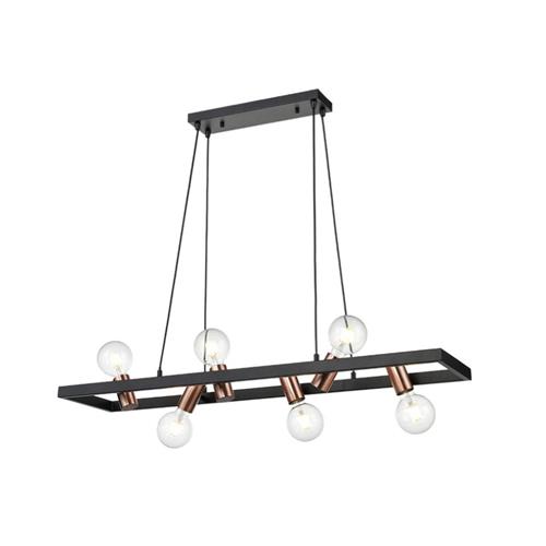 Vintner Black & Satin Copper Six Light Ceiling Pendant FL2419-6