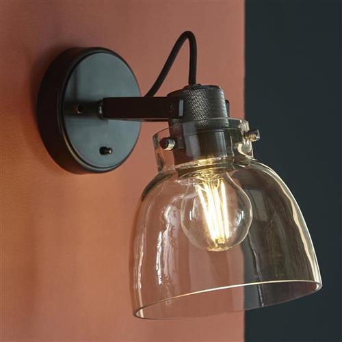 Agathis Black And Smoked Grey Wall Light BLW-54870