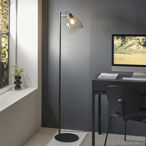 Agathis Black and Smoked Grey Floor Lamp BLF-54867