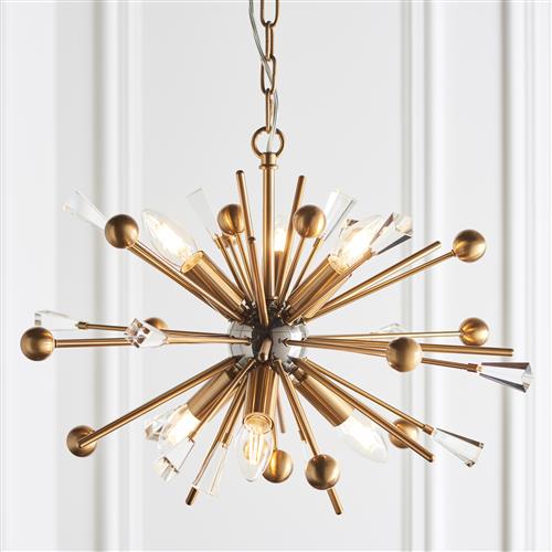 Aged Brass Six Light Pendant Adlumia-6P