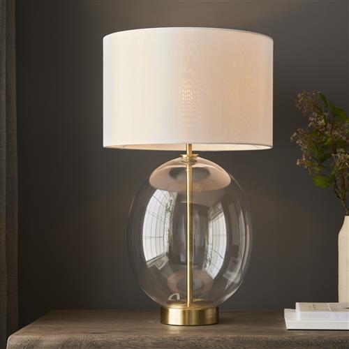 Carissa Touch Satin Brass and Clear Glass Table Lamp Carissa-SB2