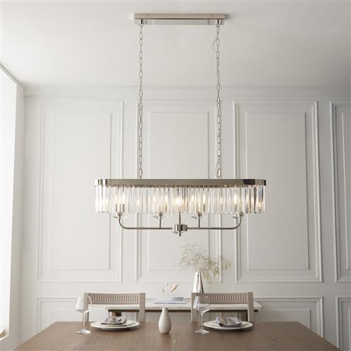 Gracie Bright Nickel Four Light Linear Pendant 5898-25